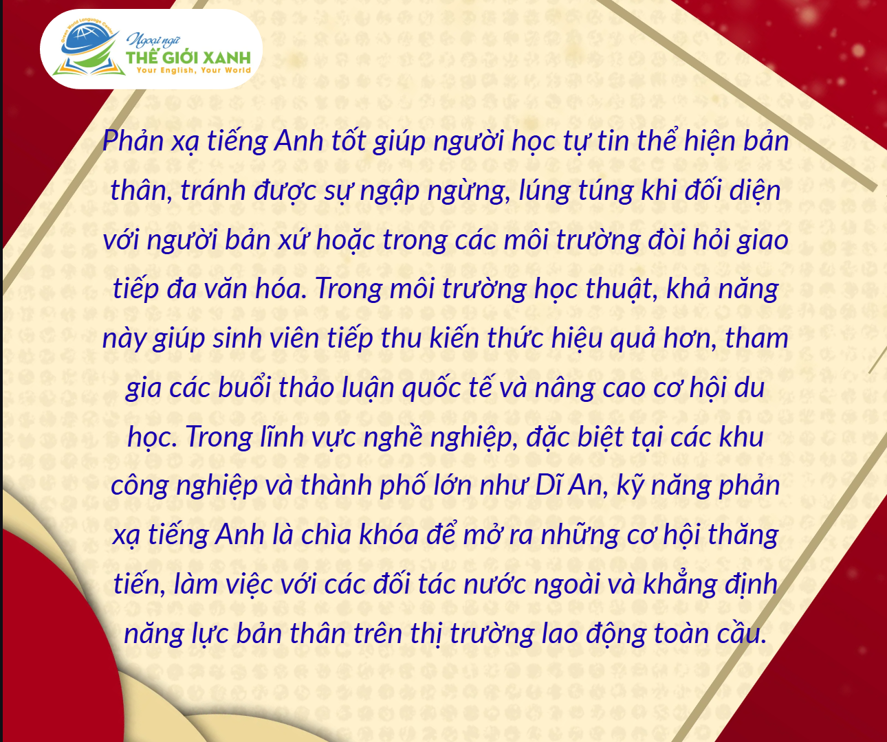 Cambridge phản xạ tiếng Anh tại Dĩ An