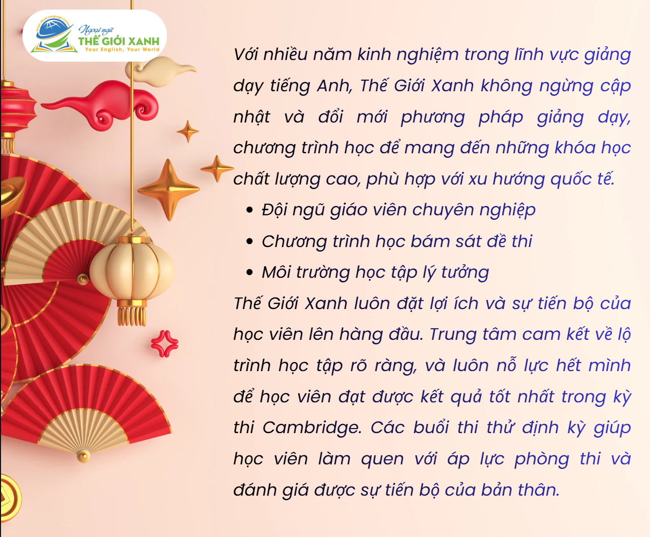 Luyện thi Cambridge tại Dĩ An uy tín