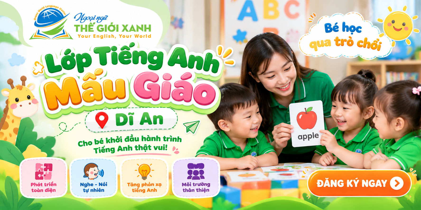 Lớp Tiếng Anh mẫu giáo Dĩ An